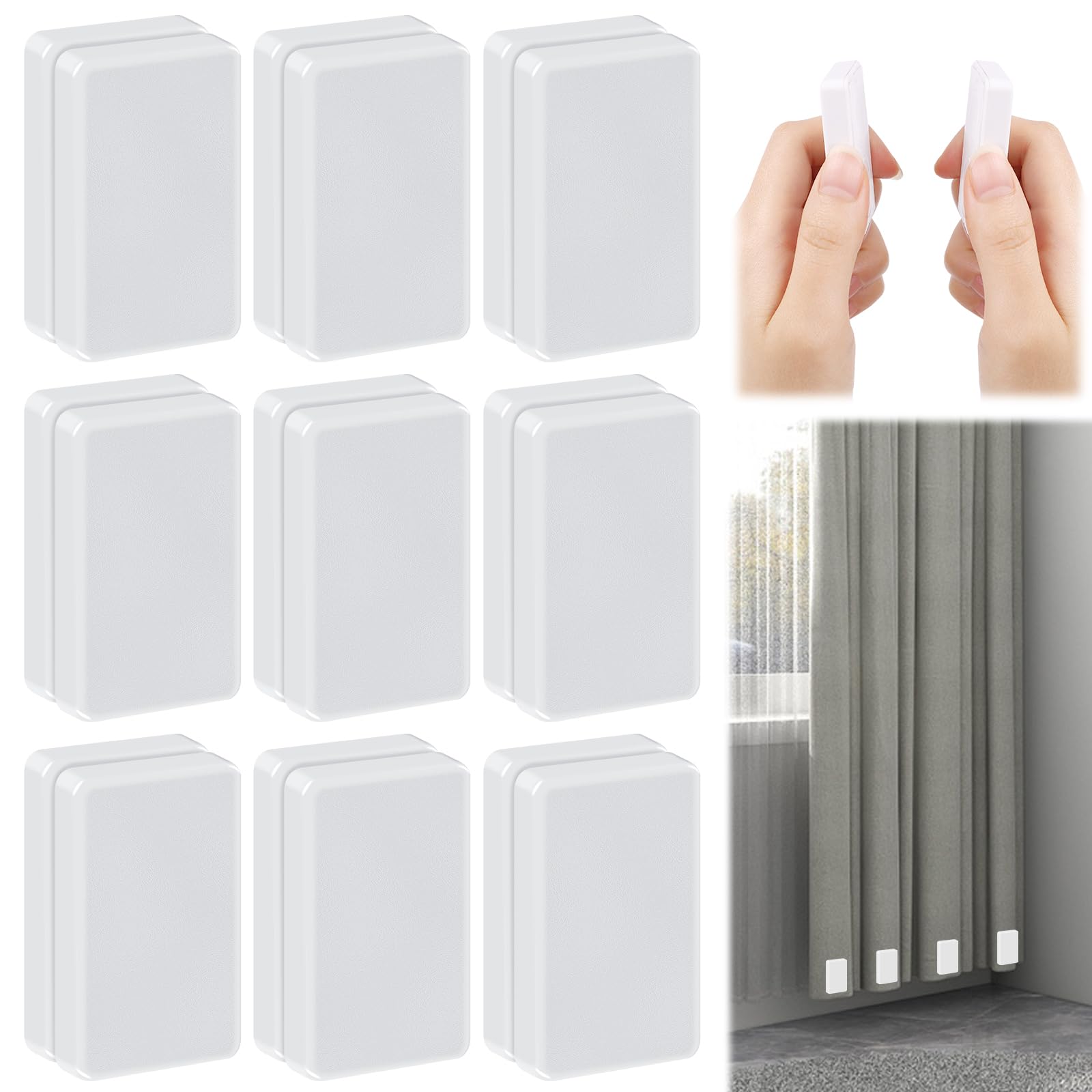 Phoncoo 18 pesos de cortina para exteriores, pesas magnéticas envueltas en plástico, impermeables, resistentes para viento fuerte, cortina exterior, cortina de ducha, mantel, bandera (blanco)