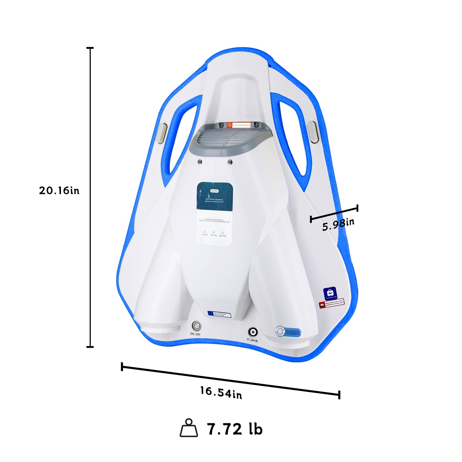 Tavoletta elettrica da nuoto per bambini, getto d'acqua ed elica 2 in 1, galleggiante per scooter d'acqua per allenamento di nuoto, spinta 6,1 kgf, batteria 24 V/4,6 Ah, durata di 45 minuti, carico