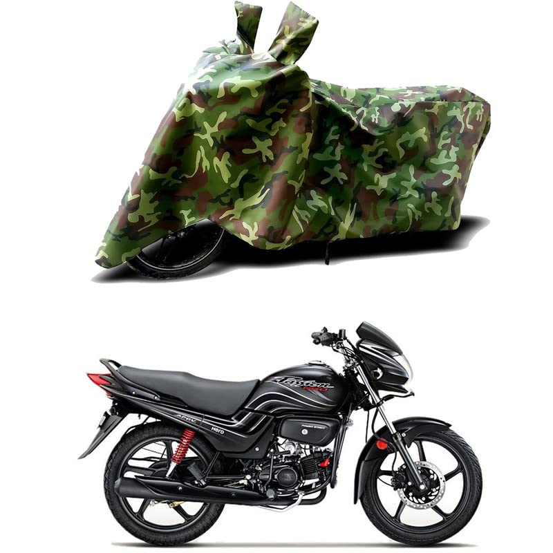 Image of 100% Water Resistant Bike Scooty Two Wheeler Body Cover Compatible for Hero Passion Pro Drum /UV-Rays /Heat Protection /Birds Dropping /Scratchproof /Dust Proof /Waterproof /All Varient[Green MJ]