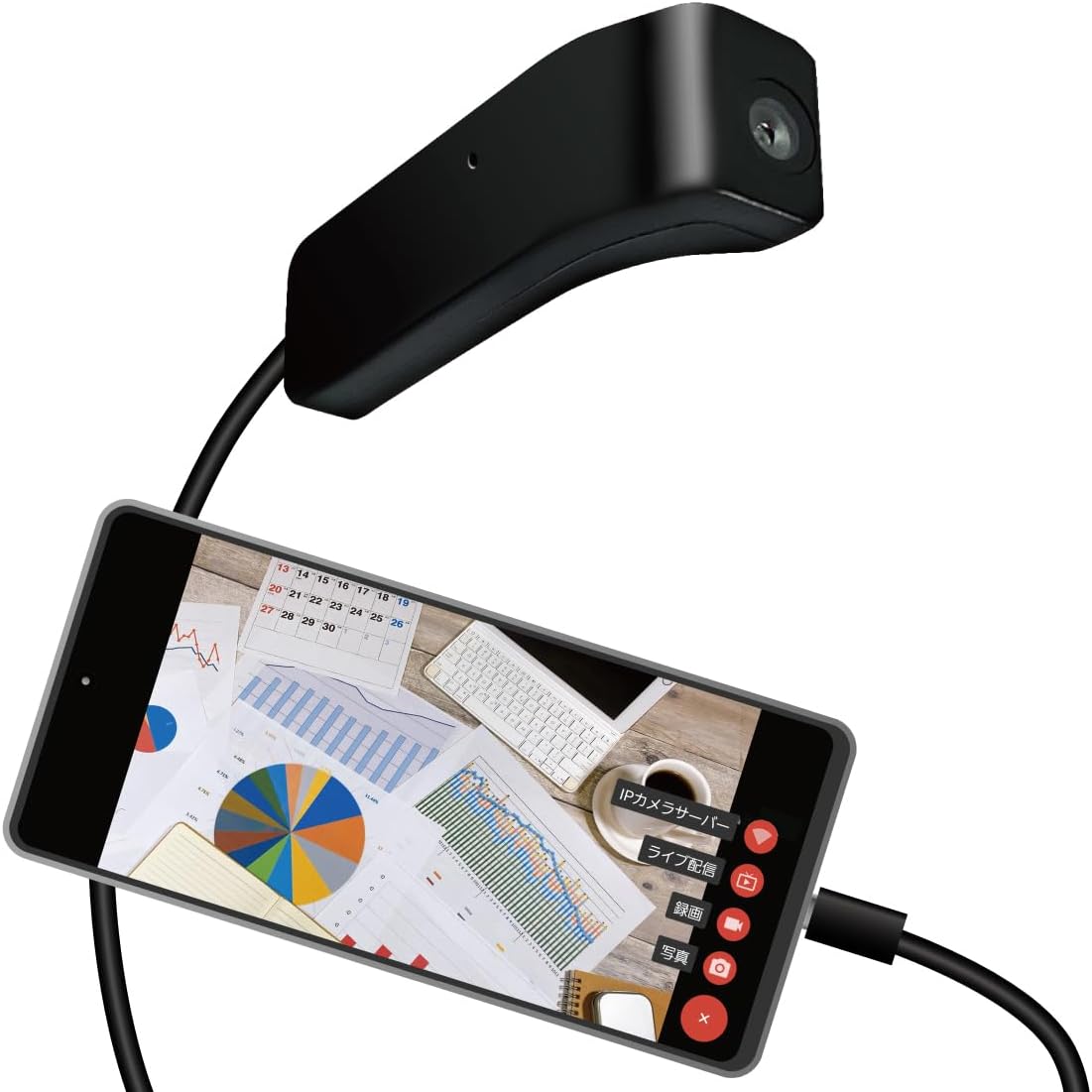 M@Q 小型カメラ 隠しカメラ ケーブルレンズカメラ androidスマホ対応 外部接続カメラ WEB