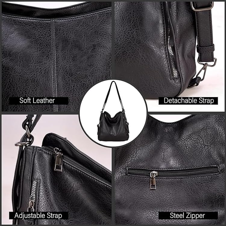 Image of Womanix Tote Handbag for Women, Girls Stylish Fashion Faux Leather Tote Shoulder Bag Classic Solid Color Shoulder Tote Bag Ladies Purse - Daily, Office Use Hobo Bags