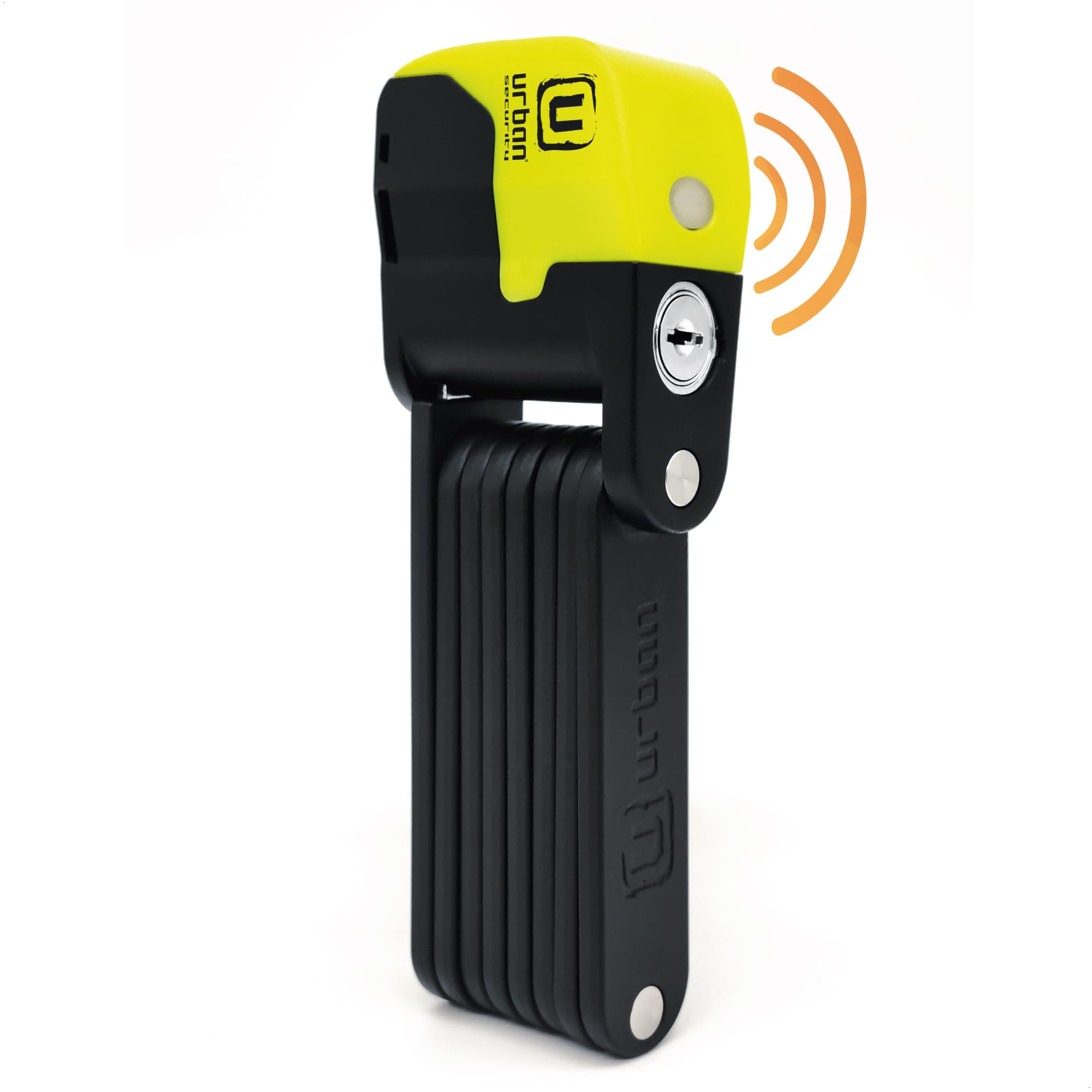 URBAN UR476Y Innovant Antivol Velo avec et sans Alarme 120dB Hi-Tech, Antivol Pliable 2en1 Sécurisé, Support Plus Fonctionnel et Transport Sans Bruits, Cadenas Velo Trottinette Électrique 90cm