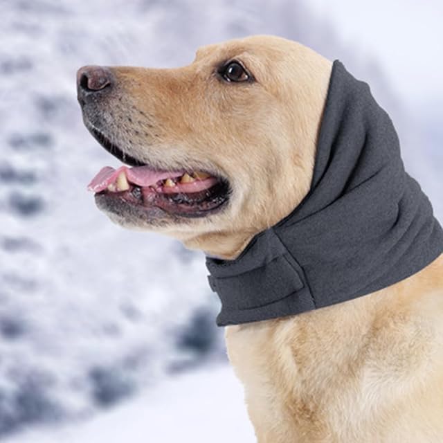 Foto 4 de 4 de TTPSRY Orejeras Perros Antiruido Gorra Perro Calentador de Orejas y Cuello para Alivio de la Ansiedad…