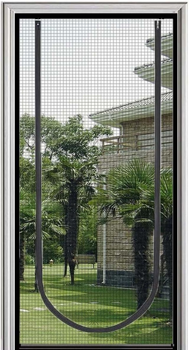 Ffnxtvlk White Heavy Cats Screen Door, Pet Screen Door Cat Proof Reinforced Fiberglass Zipper For Doors Multiple Sizes(130X220cm)