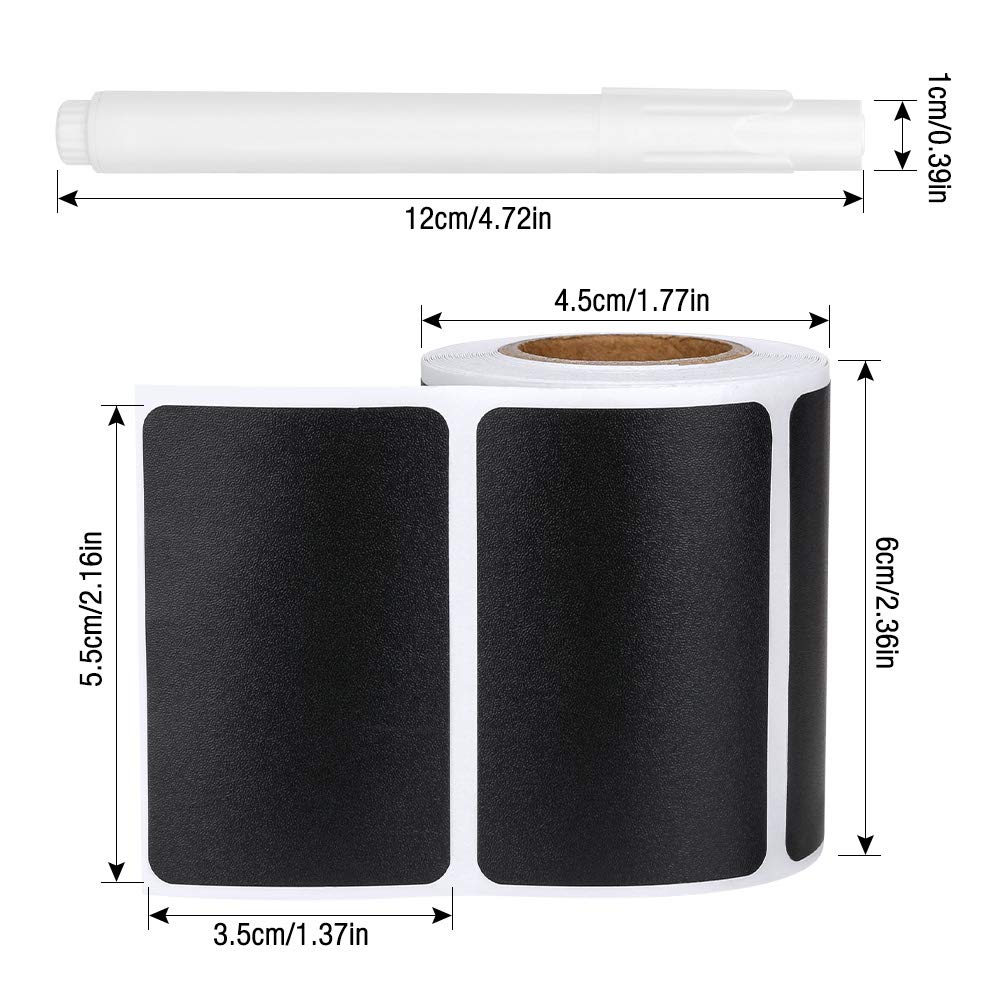 Lot de 120 étiquettes pour tableau noir, imperméables, réutilisables, effaçables pour la cuisine, organiser avec 2 craies blanches effaçables pour décorer des bocaux, garde-manger
