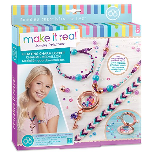 Make It Real – Floating Charm Locket - Blooming Creativity. DIY Locket Pendant and Charms Jewelry Making Kit for Girls. Guides Tweens to Design & Craft a Floating Locket Necklace and Charm Bracelets