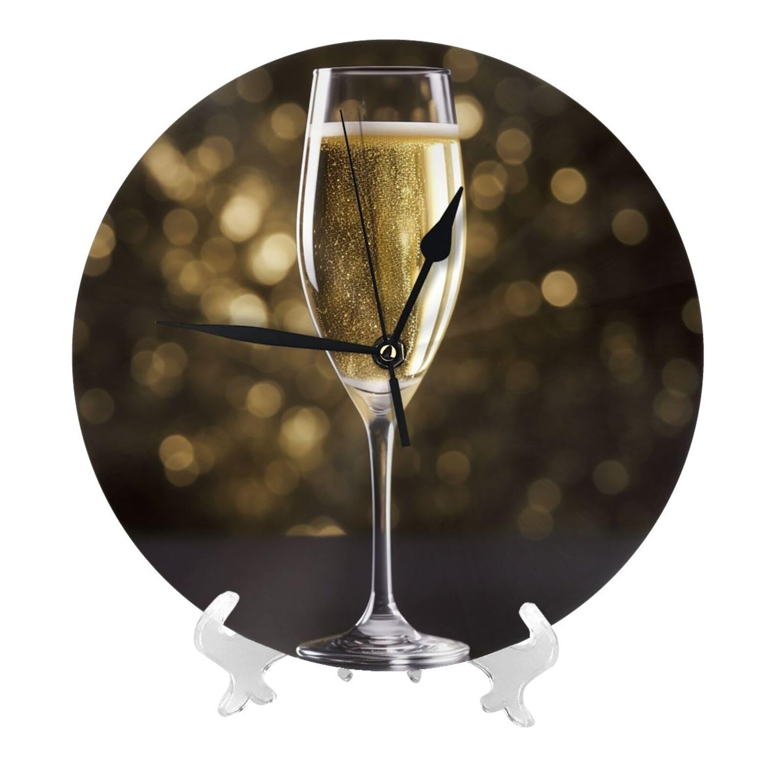 DWVTSLH Champagne Wall Clock 10 Inch Silent Non-Ticking Modern Clocks Battery Operated - Decorative Wall Clocks for Bedroom Living Room Kitchen Office Wall Decor Gift Idea