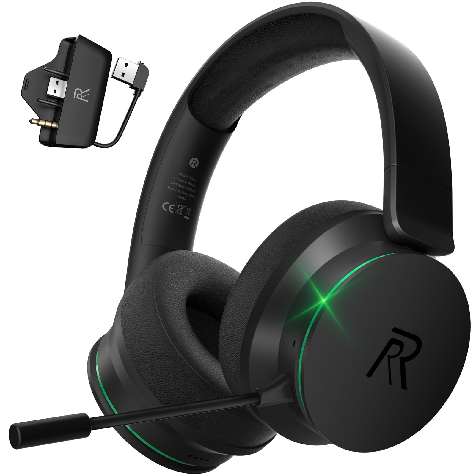 RYR Wireless Gaming Headset for Xbox Series X|S, Xbox One, PS5, PS4, Switch, Mac, Bluetooth 5.3, 3D Surround Sound, Rotatable Earmuffs, Gaming