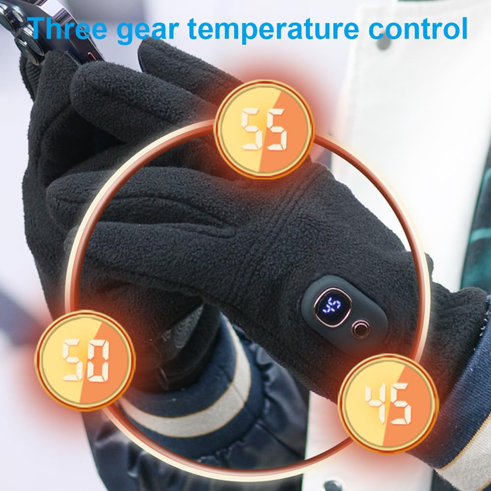 Gants Chauffants Femme Akozon Gants Chauffants Isolés Gants Chauffants électriques Réglage 3 Gant Chauffant