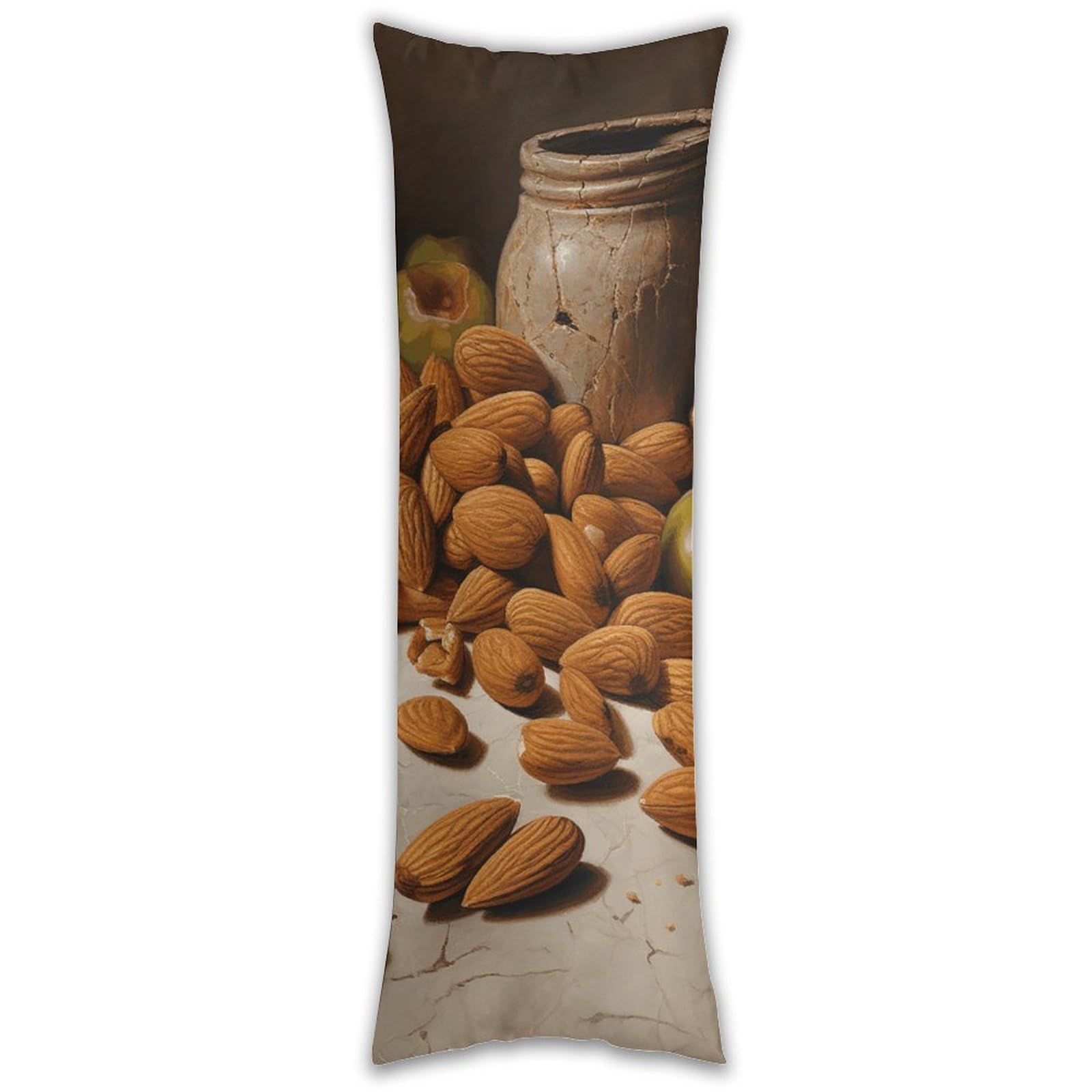 Almonds and Jars Pillowcase Long Pillow Case Cozy Pillow Cover Pillow Protector Soft Long Cushion Case Long Body Lumbar Decorative Throw Pillow Cover for Bed Sofa Couch 18.9 X 53 Inches