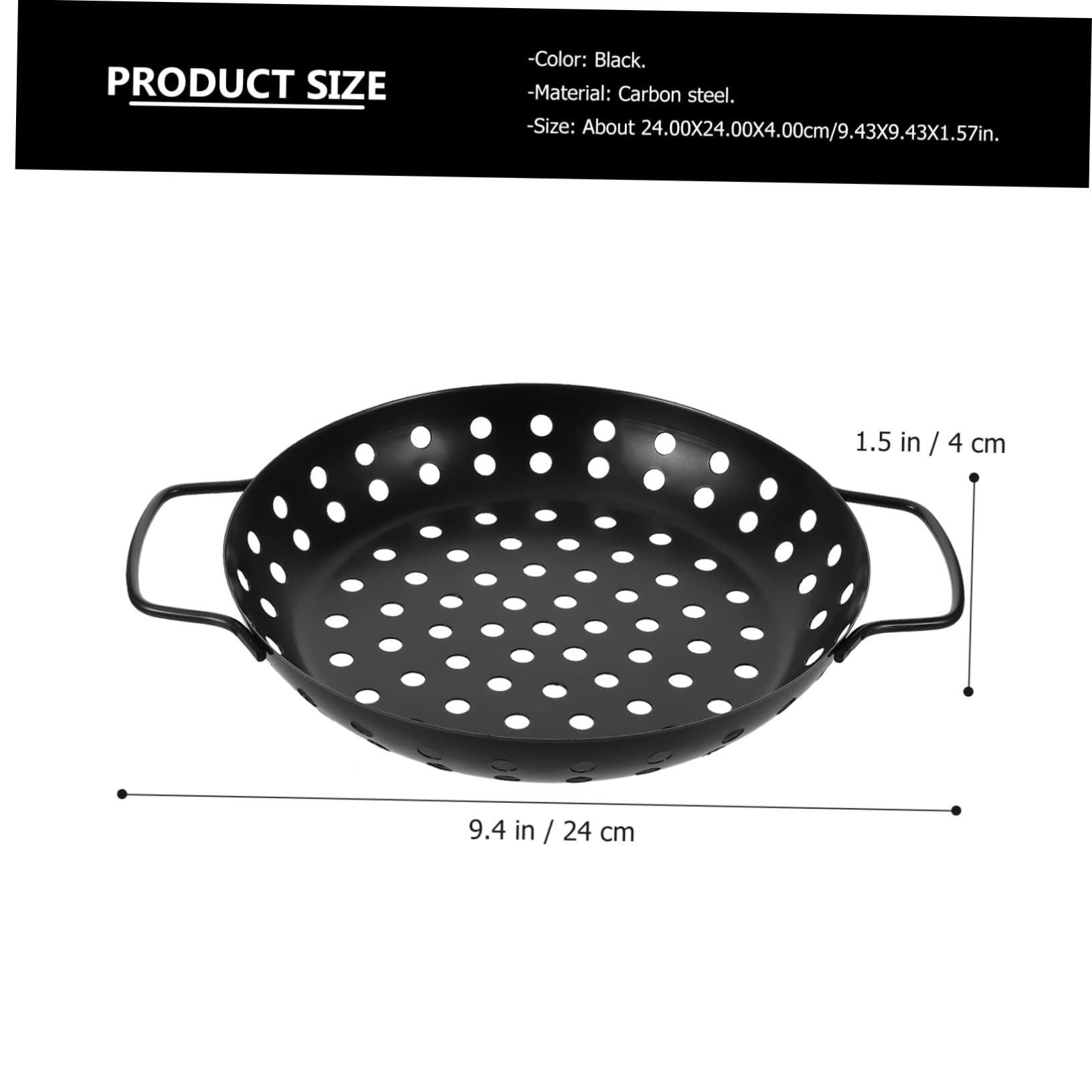 Alipis Bandeja Resistente al Calor para Asar de Acero al Carbono y Antiadherente con Diseño de Agujeros Grandes y Doble Asa para Barbacoa Exterior Profesional