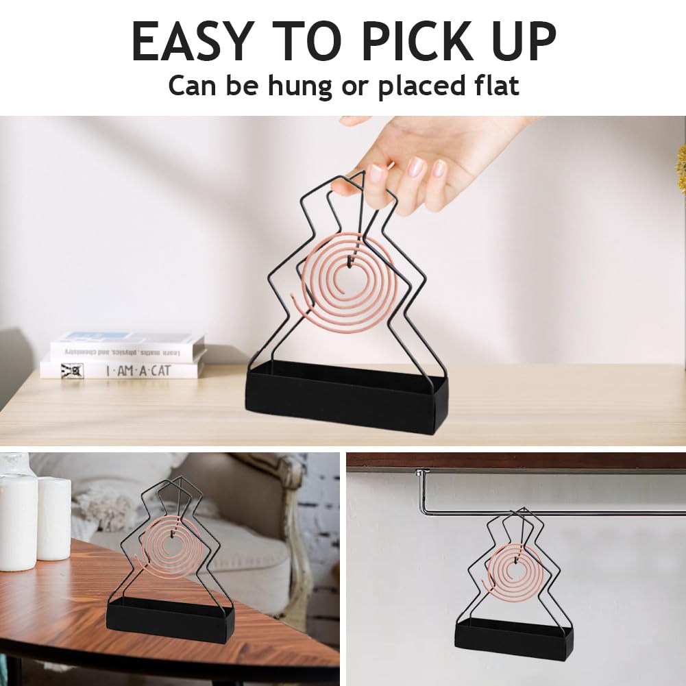 2 Pezzi Porta Zampirone da Esterno Albero di pino, Supporti a spirale per zanzare in metallo, portatile Porta Spirale Antizanzare, portatile Zampirone Repellente per camera da letto Campeggio Giardino
