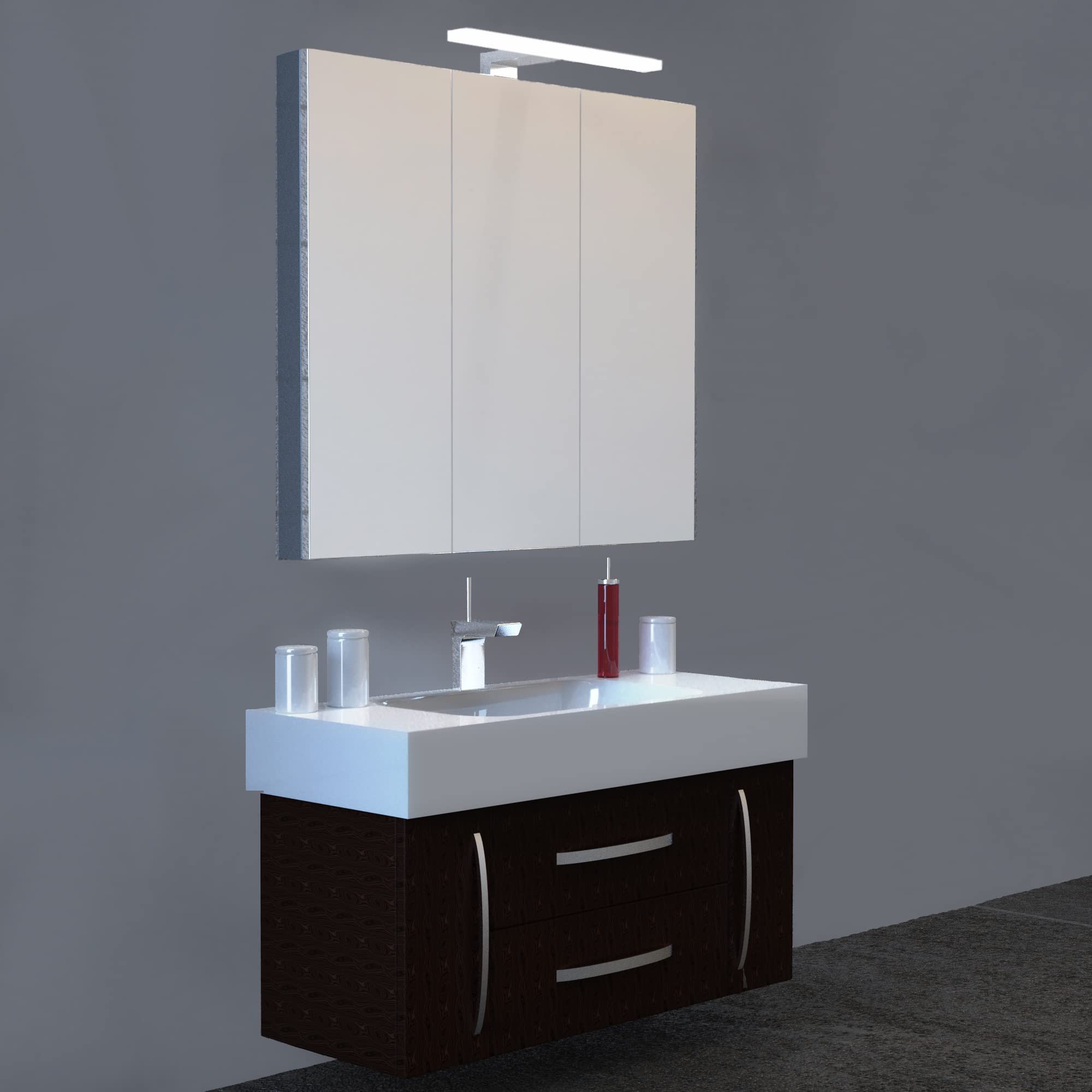 kalb | Piel de becerro Mera LED Luz de baño Lámpara de baño Lámpara de espejo Lámpara de espejo 230V, 300 mm - blanco neutro