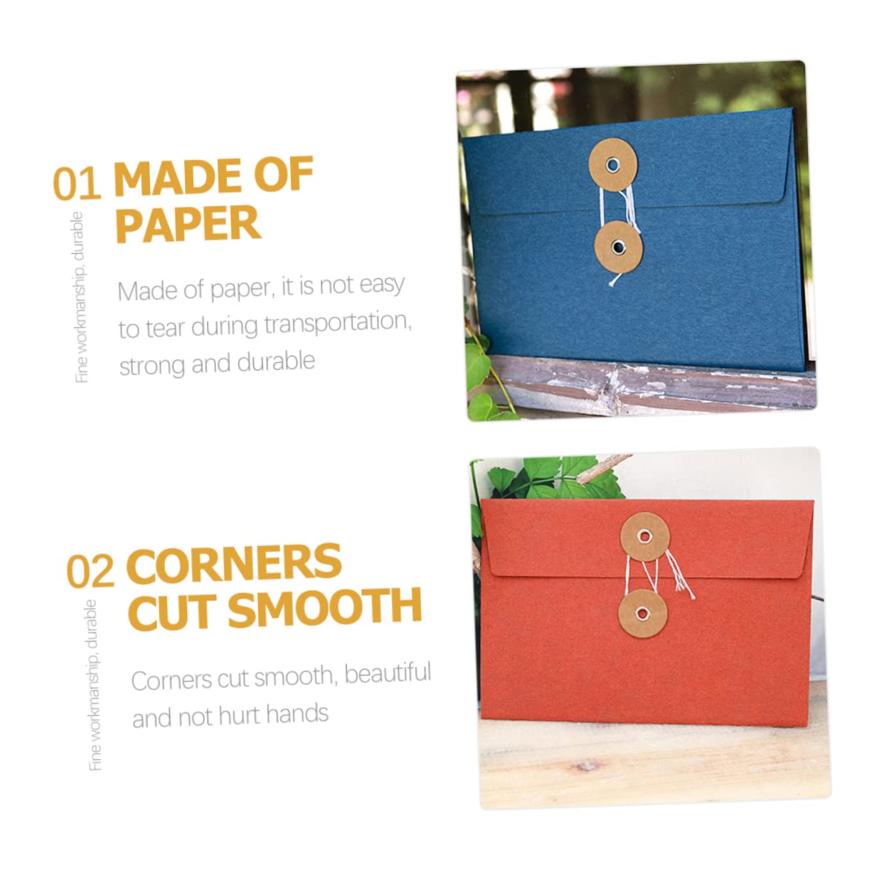 TEHAUX Lot De 4 Pochettes En Papier Multifonctions Pour Courrier De Rangement Pour Dossiers D'étudiants Utilisation Bureau 8 Pièces X 4