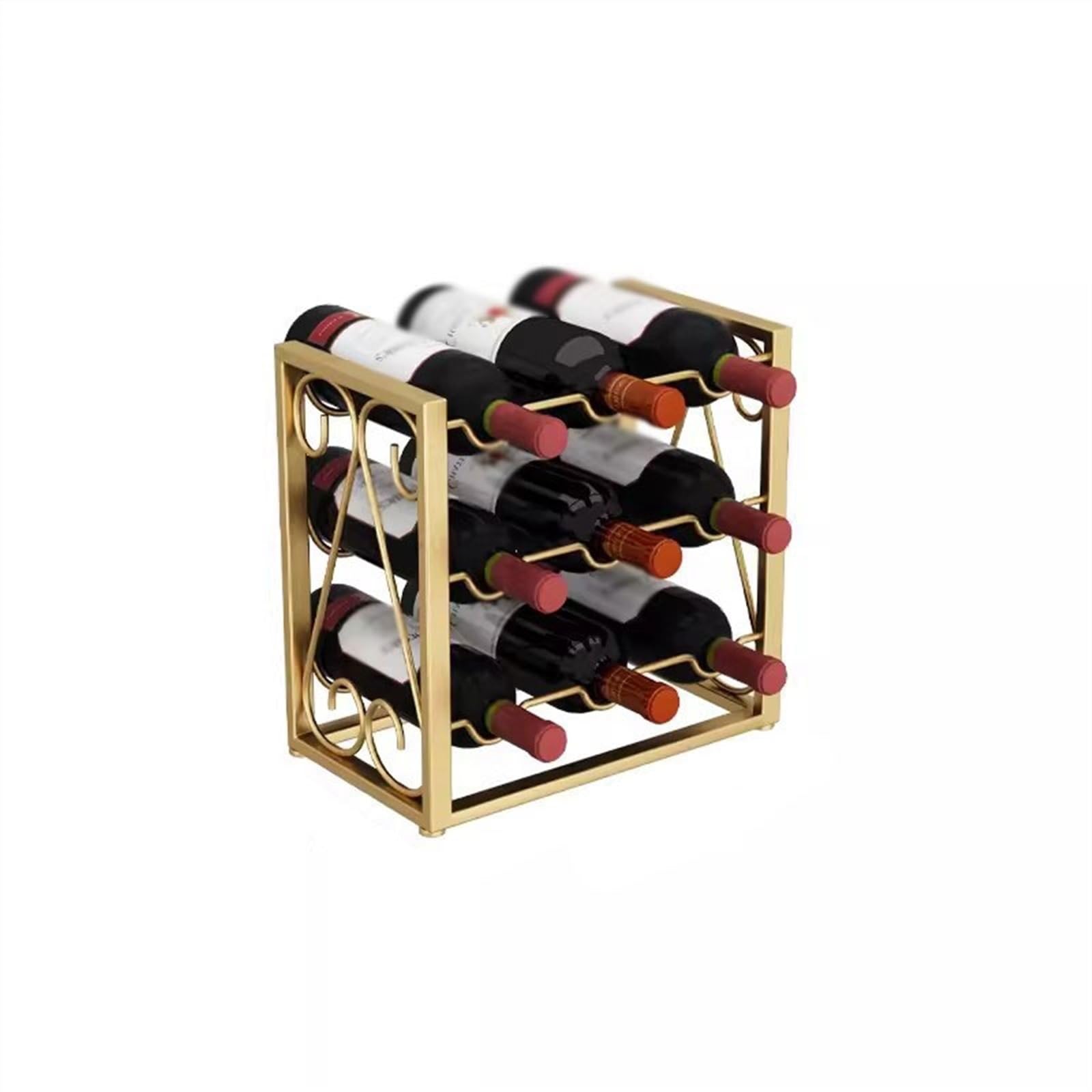 Casier à vin en métal doré pour aménager un bar à domicile élégant
