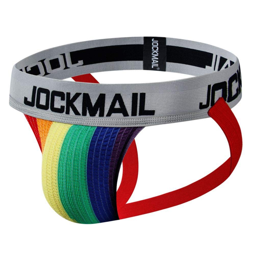 Jockmail Men's Colorful Jockstrap Athletic Supporter Underwear Sport Jock Strap Brief (Xxl, )