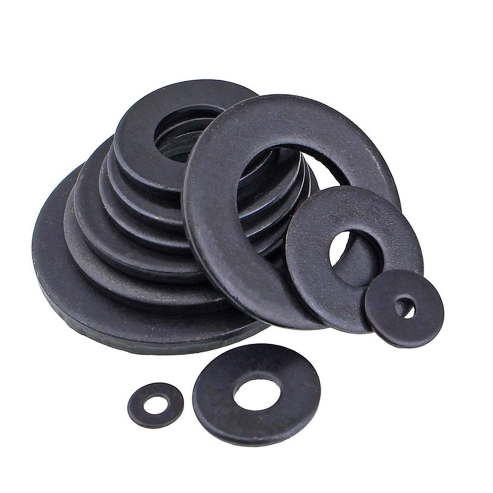 Lfang-Arandelas Planas Lavadora de Nylon de plástico Negro Plateado Espaciador Plano Lavadora de arandela de arandela de la Junta M2 M2.5 M3 M4 M5 M6 M8 M10 M12 M14 MM16 M18 M20, Alta Resistencia(M18