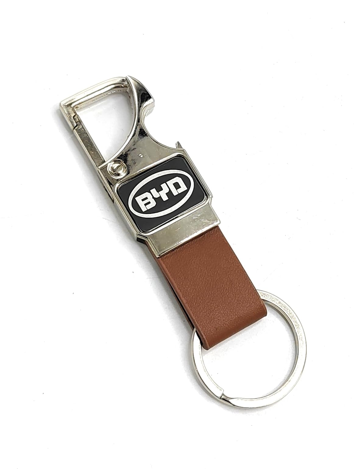 Premium Quality Metal Leather Bottle Opener for BYD Car Key Chain ()