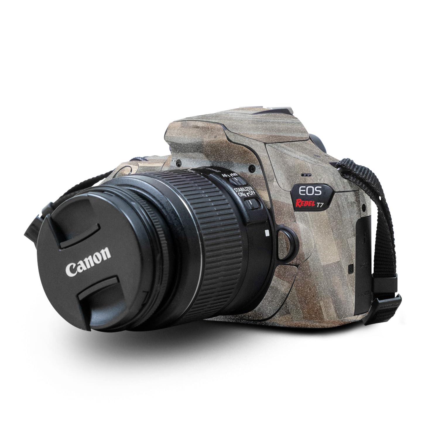 Glossy Glitter Skin Compatible with Canon EOS Rebel T7 Camera - Gray Wood - Premium 3M Vinyl Protective Wrap Decal Cover - Easy to Apply | Crafted in The USA by MightySkins