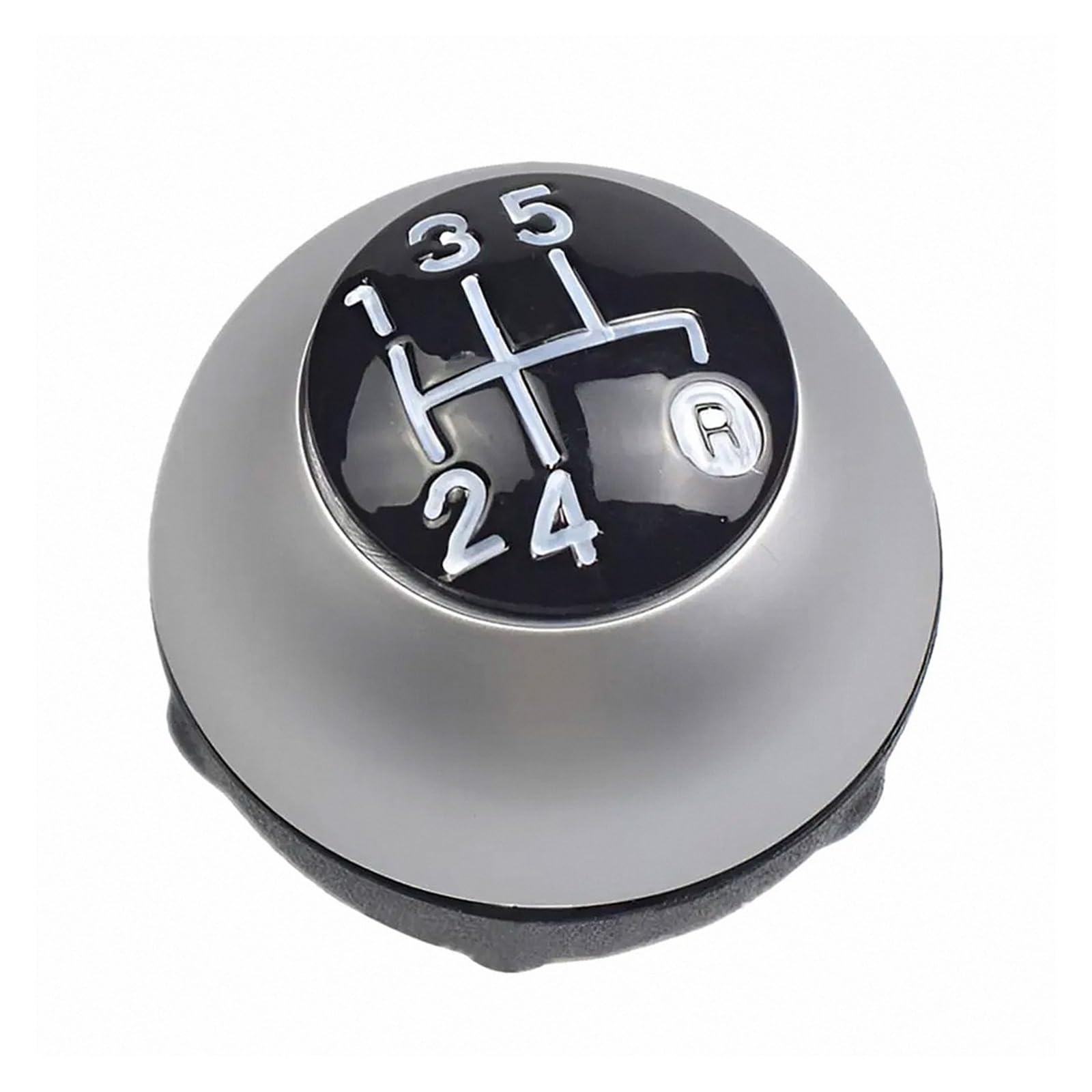 Lozopmtmld Matte Silver/Black Gear Stick Knob For Fiat 500 2012-2018 Standard Fit Oe 55344048 55344016