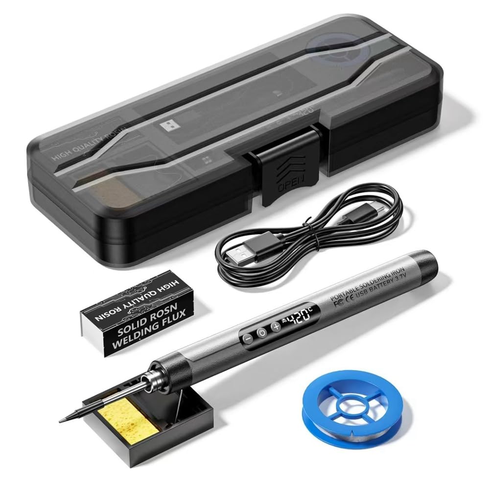 IJSDNVJNDX LCD Digital Adjustable Temperature USB Portable Cordless Soldering Iron Kit Thermostatic Mini