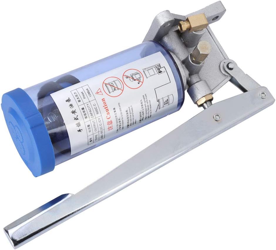 Manual Lubricating Pump, LSG-05 Hand Operated Grease Lubricator 6mm Outlet/500CC for CNC Machine Tool and Machining Center