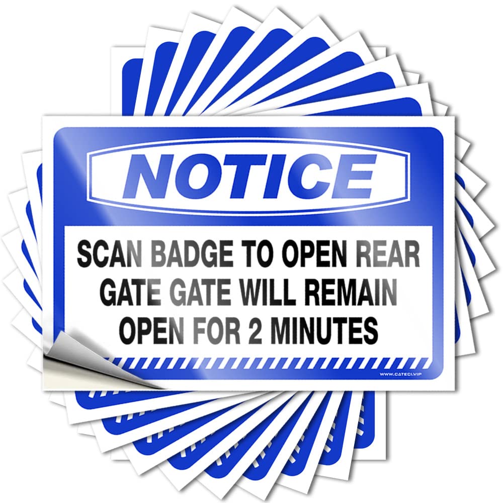 Accent Stickers, Decorations for Bedroom Aesthetic Case Notice Scan Badge to Open Rear Gate Gate Will Remain Open for 2 Minutes | Funny Quote Halloween Decals(8X12CM)