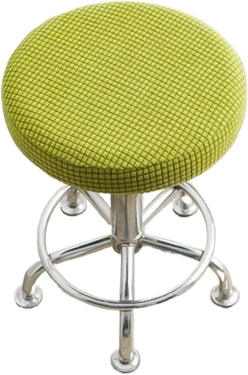 2Pcs Jacquard Chair Covers Slipcover Soft Elastic Round Bar Stool Seat Protector Home Office Decor Cover for Stool(Black)