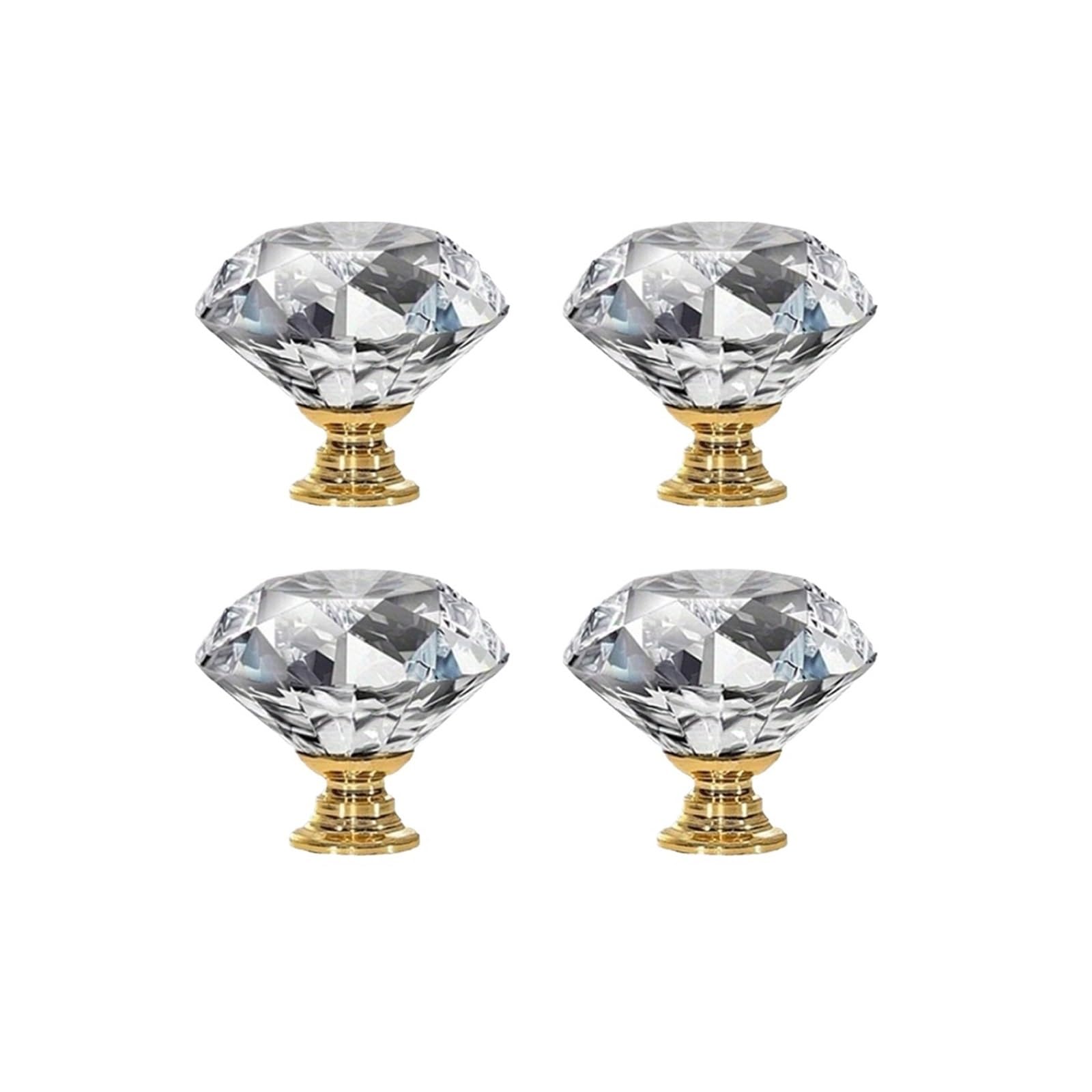 GFJFsetSH 4/6/10pcs Diamond Crystal Glass Cabinet Drawer Knobs(4pc)