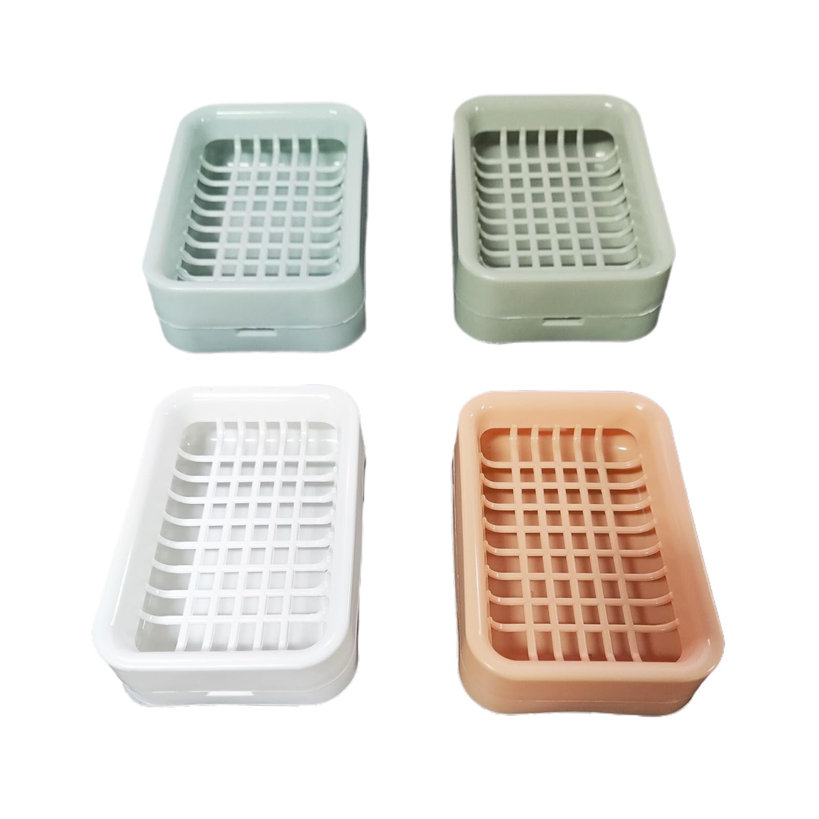 4 Pieces Soap Dish, Soap Container, Draining Soap Holder Ventilation Hole Design Soap Dish Box for Bathroom, Bath, Kitchen