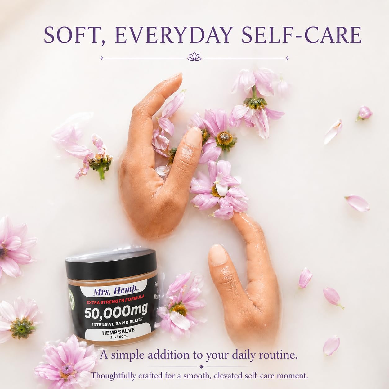 50,000 MG Hemp Salve, 2 oz Jar – Rich Moisturizing Body Balm for Hands, Elbows, Knees and Dry Skin Areas – Smooth Texture, Non-Heavy Finish – Made in USA — Amazon image 5
