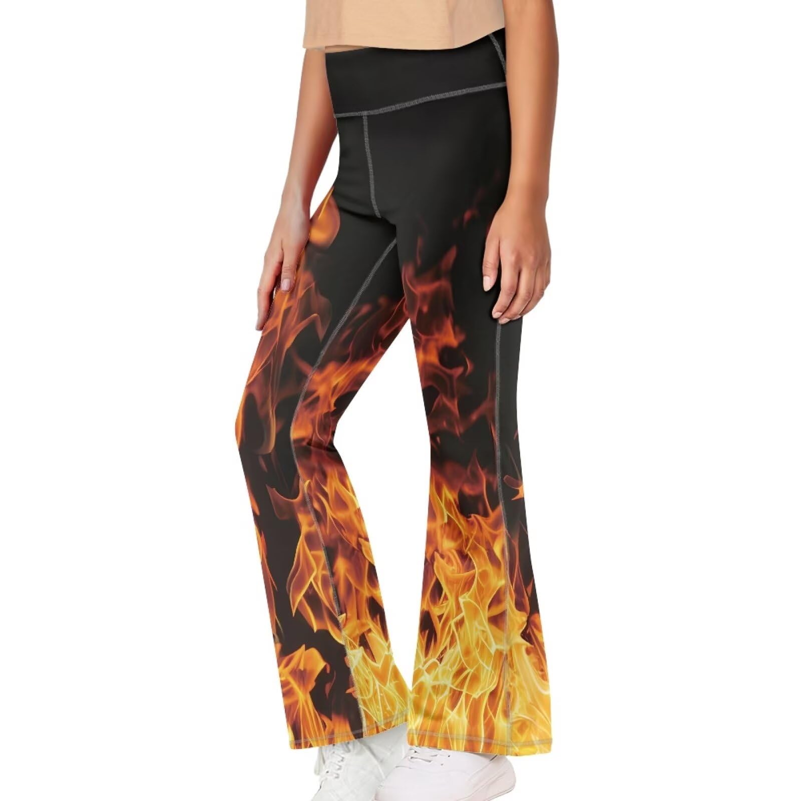 Ausgestellte Yogahose, leger, Bootcut-Leggings, hohe Taille, leichte, lange Jogginghose für Mädchen, 5–14 Jahre