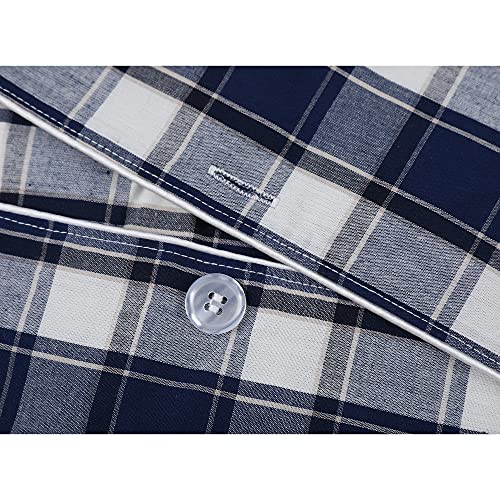 Vulcanodon Mens Cotton Pajama Set Short Sleeve, Button Down Pajama Set for Men Lightweight Men's Sleepwear4