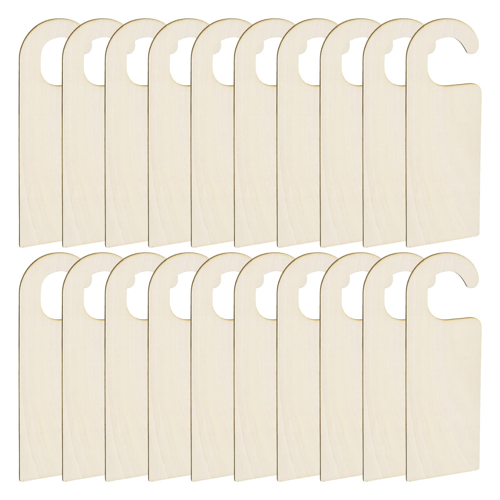 sourcing map 20pcs Wooden Door Knob Hangers, Wood Door Knob Signs, Wood Door Tags for DIY Craft Door Home Office Hotel Restaurant Decoration
