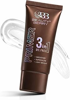 Beauty Berry 3 in 1 Oil Free Face Primer for Women | Pore Minimizer, Makeup Base & Glow Primer | Lightweight, Long Lasting, Non-Comedogenic | All Skin Types | 30ml