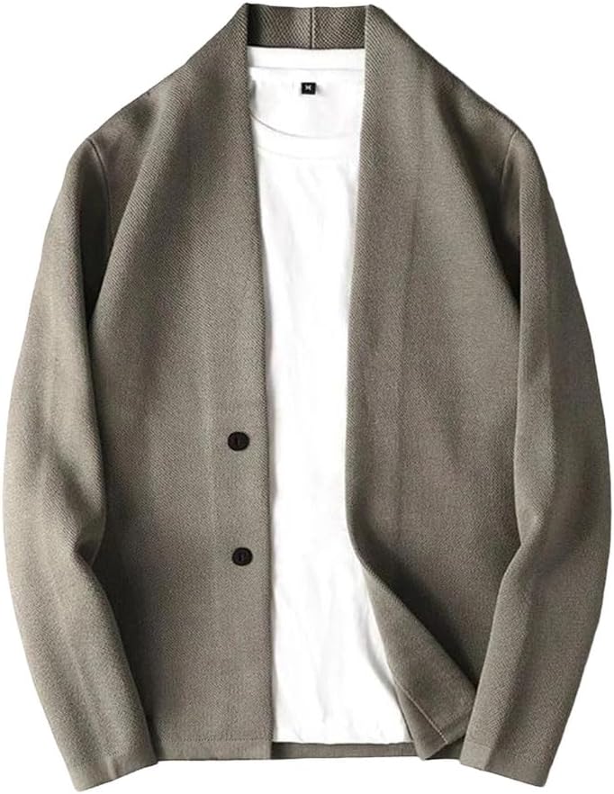 Men’s Knit Cardigan Slim Fit V-Neck Button Sweater Business Casual Soft Knitwear