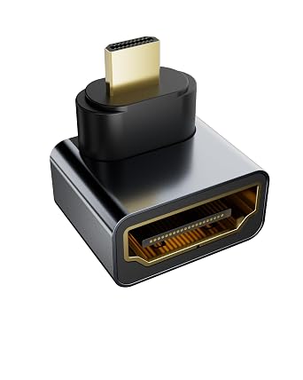 Eanetf 8K Right Angle HDMI Adapter 270 Degree, Male to Female Fixed Low-Profile Micro HDMI Connector for Camera Camcorder - 8K@60Hz 4K@120Hz