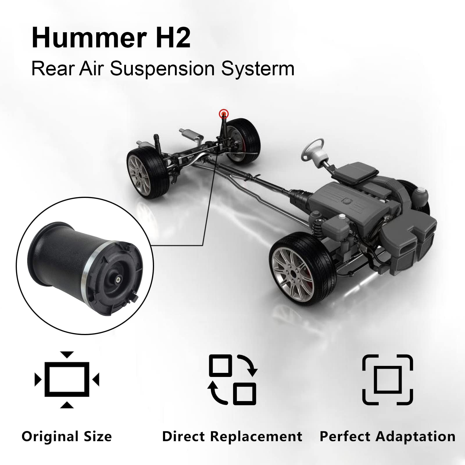 エアサスペンション ために ハマー H2 2002 2003 2004 2005 2006 2007 