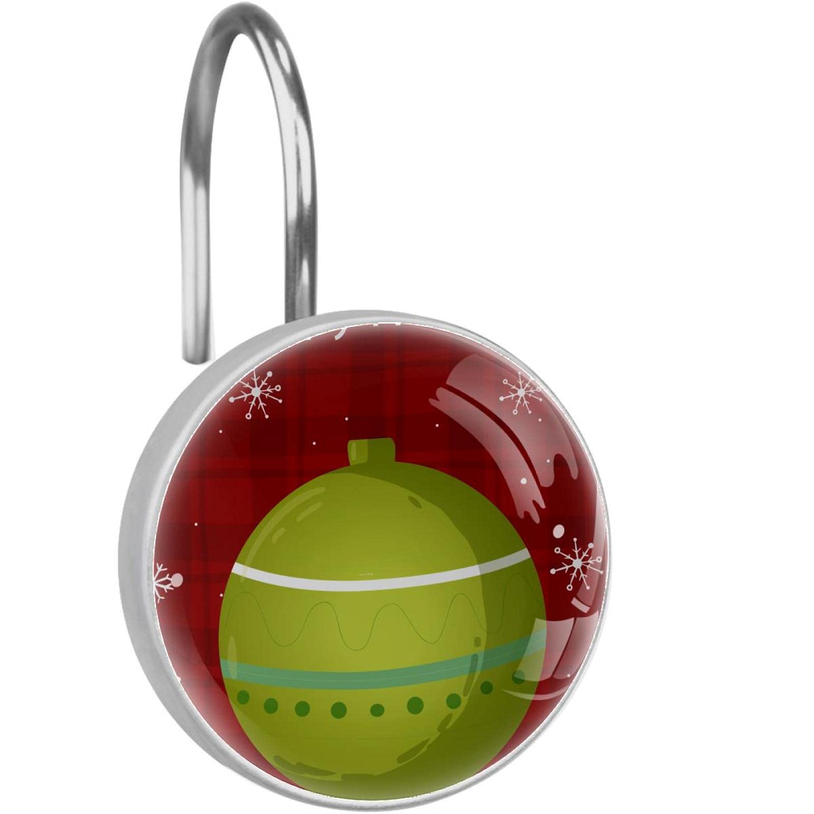 Anneaux de rideau de douche de Noël : lot de 12 boules festives pour sublimer votre salle de bain