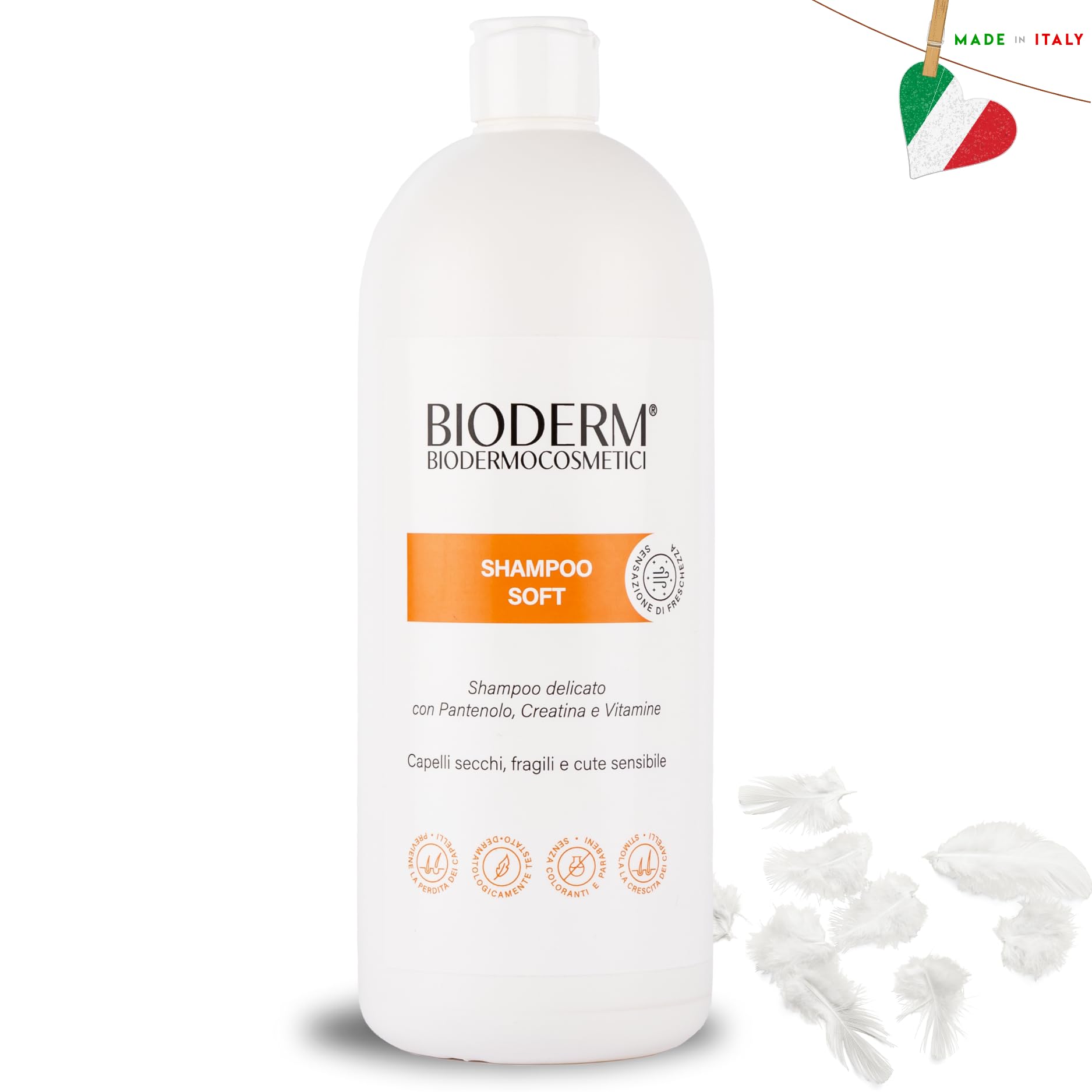 Bioderm Shampoo Soft - Shampooing Cuir Chevelu Sensible | Traitement Antipelliculaire et Dermatite Séborrhéique | Shampoing Hydratant a Usage Fréquent | Sans Paraben | 1000ml