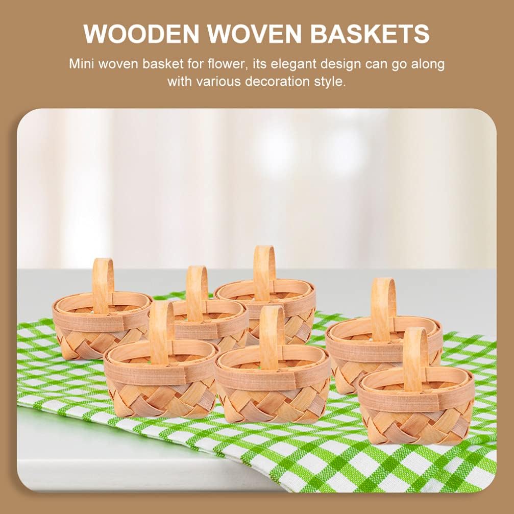 GANAZONO Flower Girl Basket 10 Pack Mini Woven Baskets for Decorations