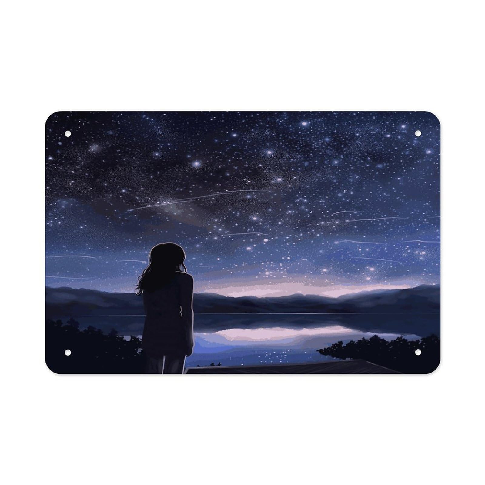 Fekiloot Girls Style Looking At Stars Metal Signs Wall Art Tin Sign