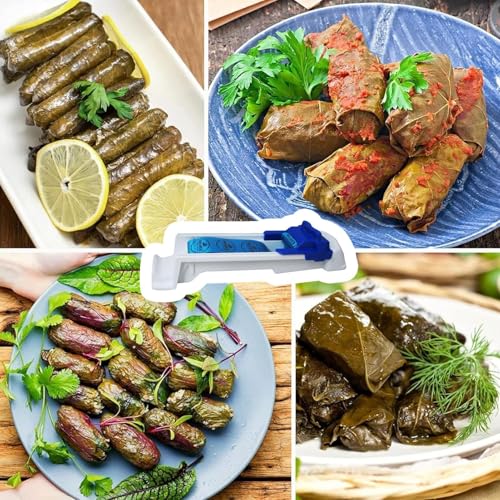 Puwaiio Weinblätter-Rollmaschine Yaprak Sarma Maker Werkzeug Zum Rollen Von Gefüllten Weinblättern Fleischrolle Für Kohlblätter Frühlingsrollenmaschine Küchen-Weinblatt-Roller