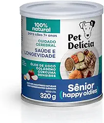 Pet Delícia Sênior +7 Anos com Colágeno Natural 320g Pet Delícia Raça Idosos, Sabor Frango 320g