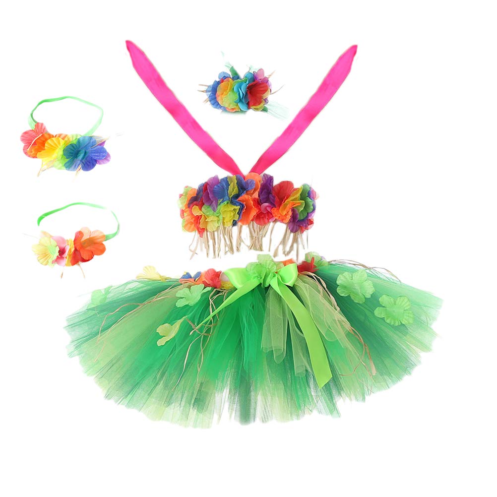1 Juego Trajes Falda Hula Mujer Falda De Hawaiana Mujer Falda De De Las Mujeres Vestido De Los Niños Perder Flores