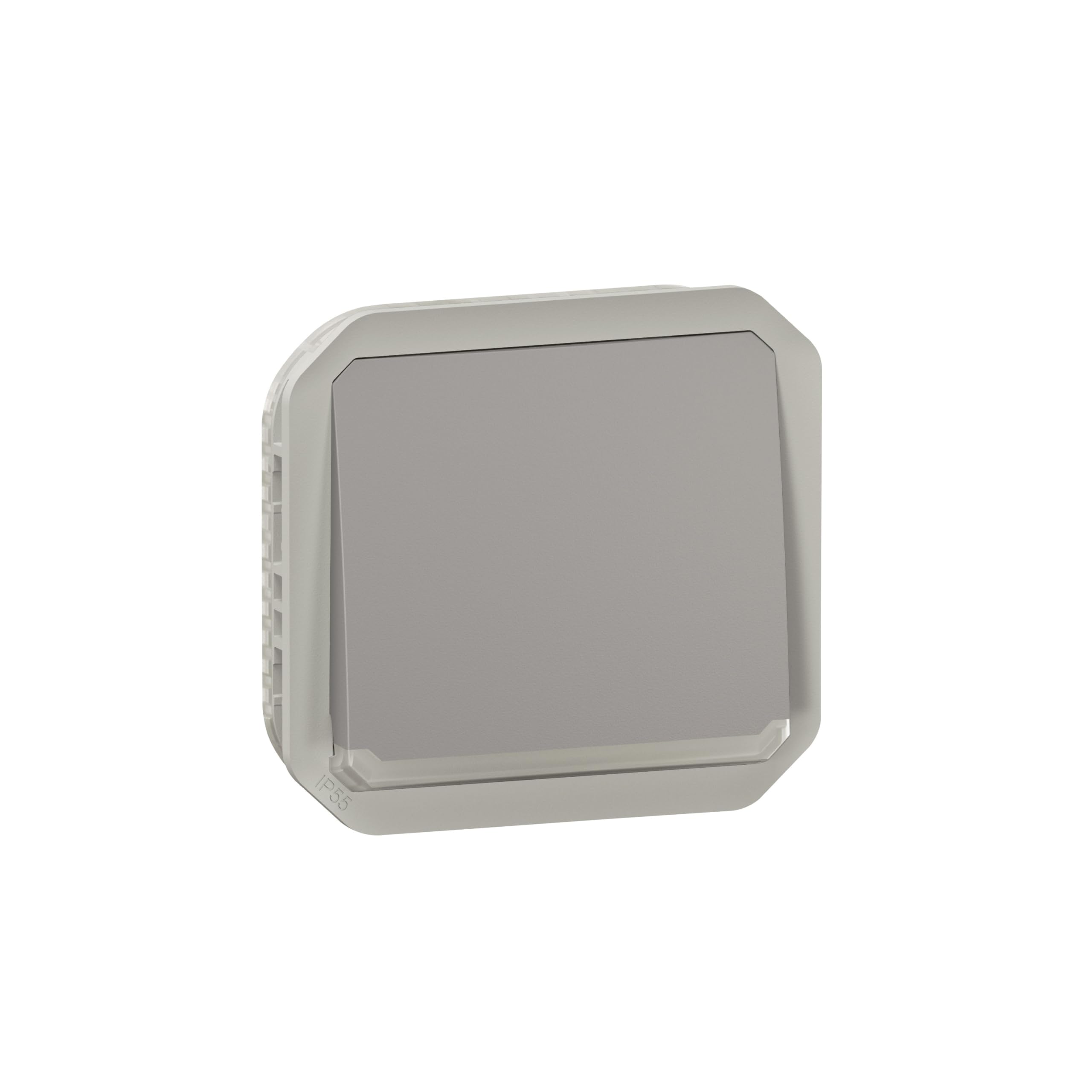 Legrand - Light switch 10A - Plexo - Waterproof IP55 - Composable lighting control to install with box or frame - Grey - 069542LE
