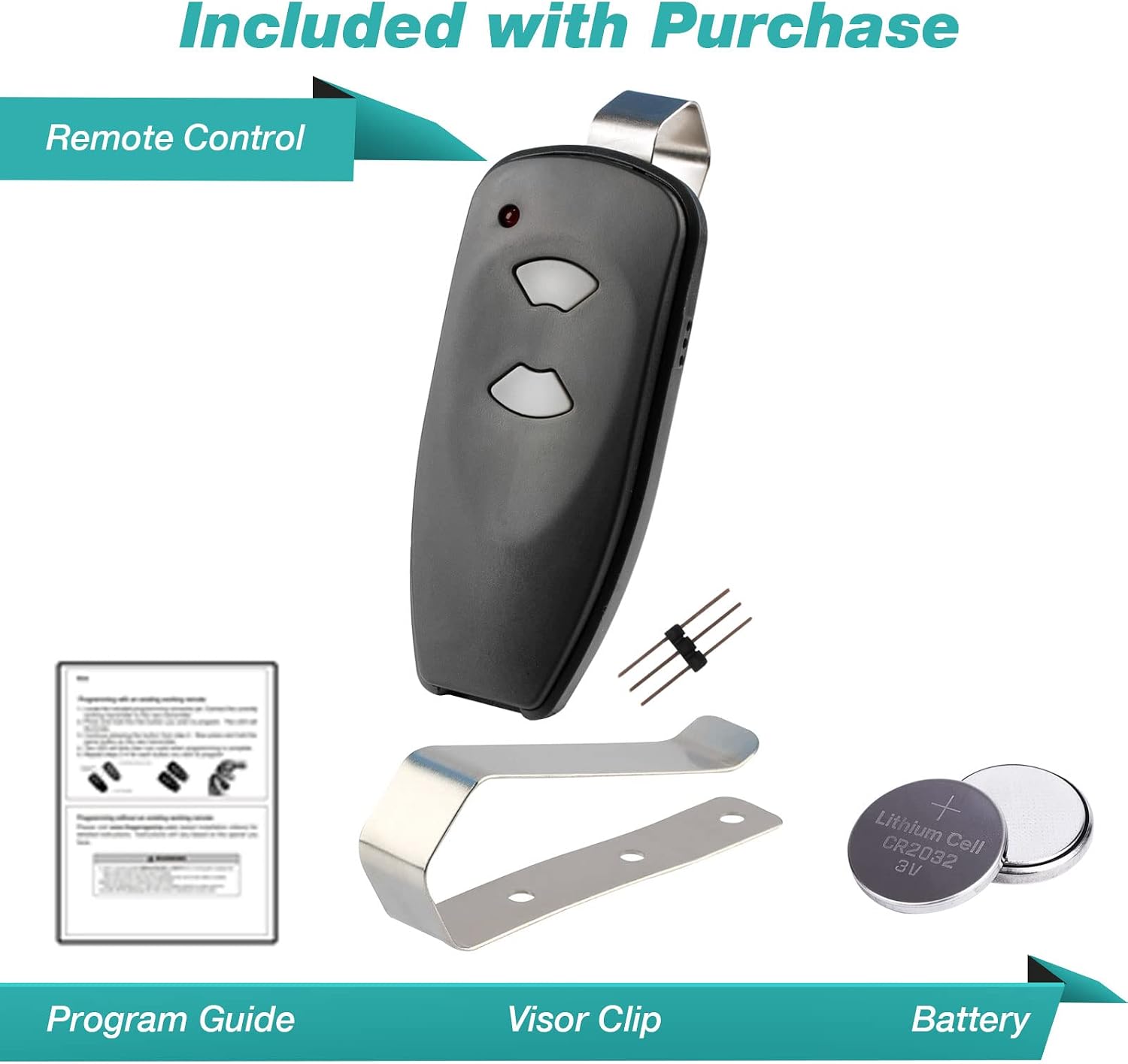 for Marantec M3-2312 315 MHz Two Button Remote Garage Door Opener Program Pin