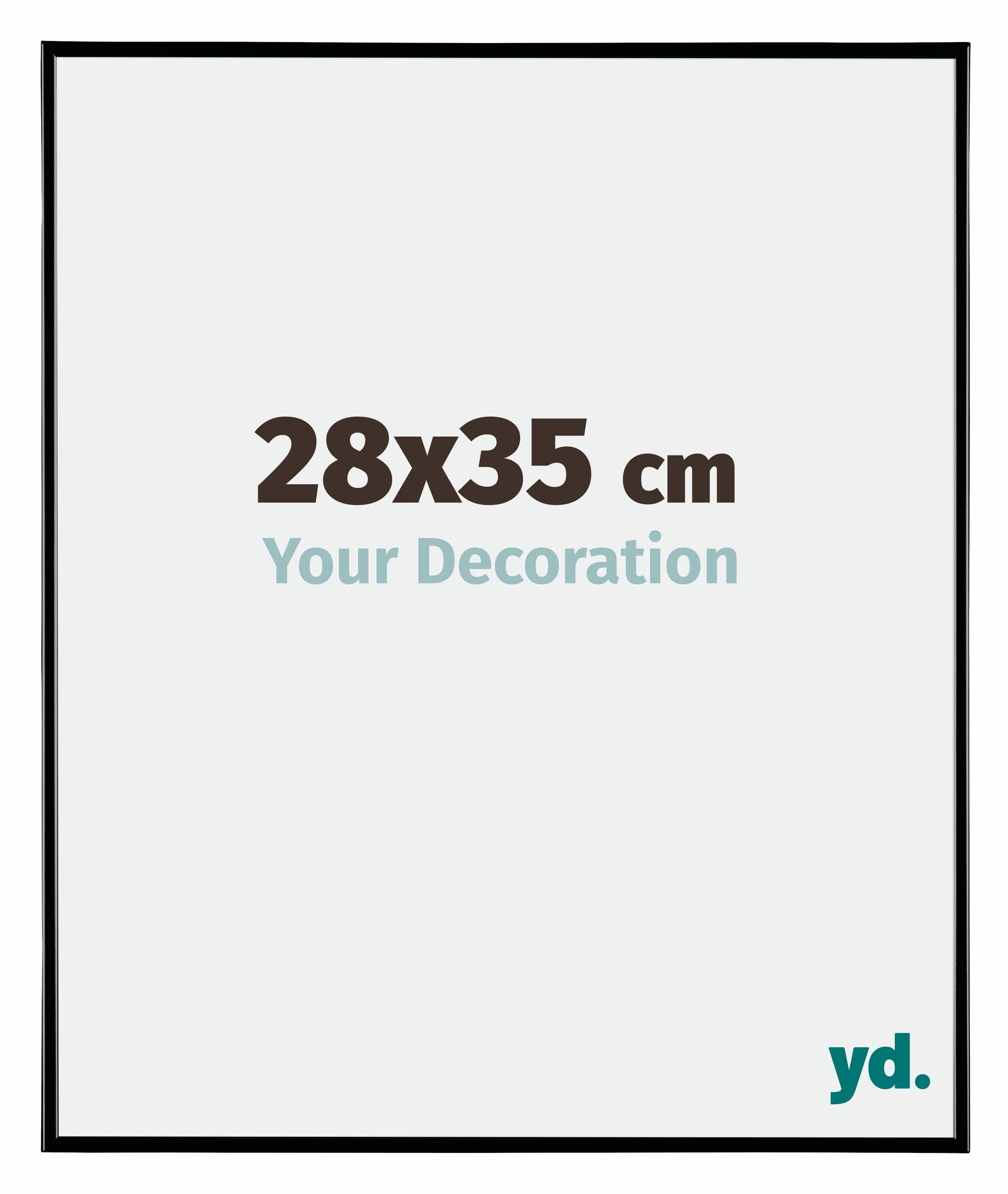 Your Decoration - Picture Frame 28x35 cm - Black High Gloss - Decorative Wall Frame in Plastic with Antireflection - Frame 28x35 - Evry