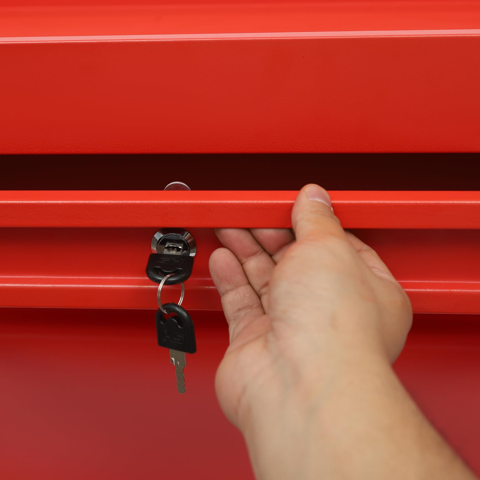 Carrello portautensili a 3 livelli, carrello da officina con cassetto, portata 150 kg, 76,3 x 35,3 x 83,5 cm, rosso