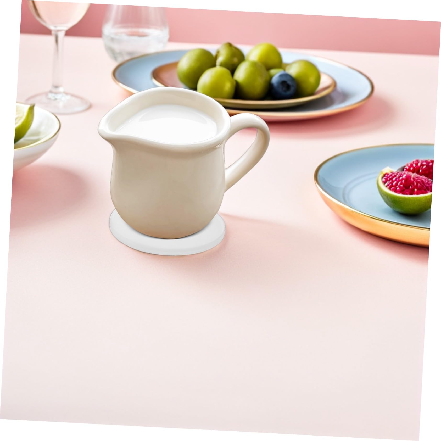 Cabilock 12pièces sous-Verres Céramique Blancs Lot de Prêts à Peindre Designs Ronds Vierges avec Base Liège pour Loisirs Créatifs et Protection des Surfaces